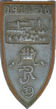 1914 - 1917 Kappenabzeichen Schildform IR 59